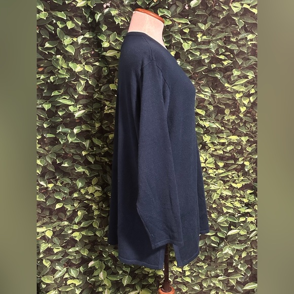Lane Bryant Designs Co Wool Blend Sweater Teal Dark Blue Pullover Womens 14/16 - Picture 2 of 5
